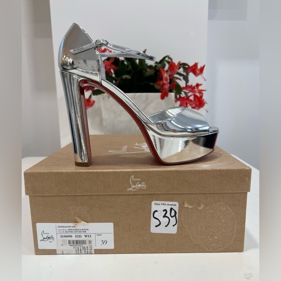 Christian LouboutinSandaloo 130 mirrored-leather platform sandals